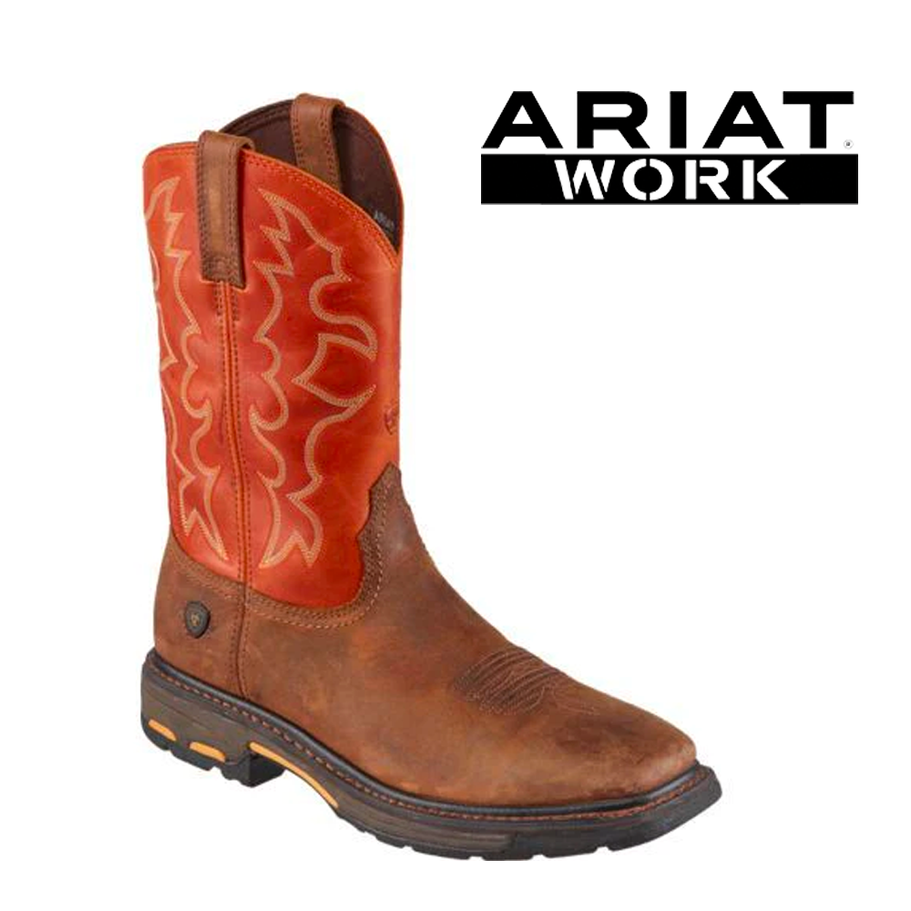 Men s Work Boots Ariat WorkHog Wide Square Toe Dark Earth