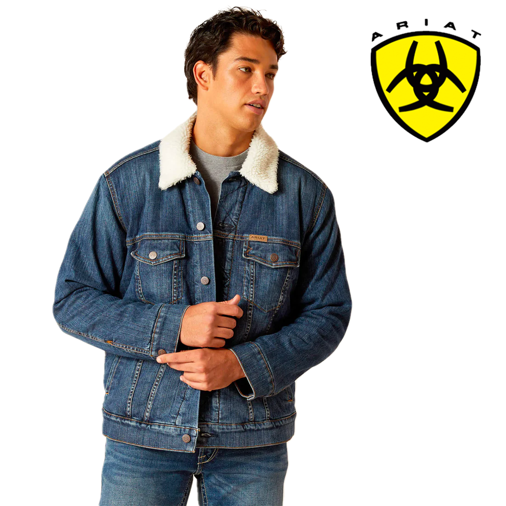ARIAT Men's Sherpa Lined Trucker Jacket 10047438 – Ak'kin Footwear
