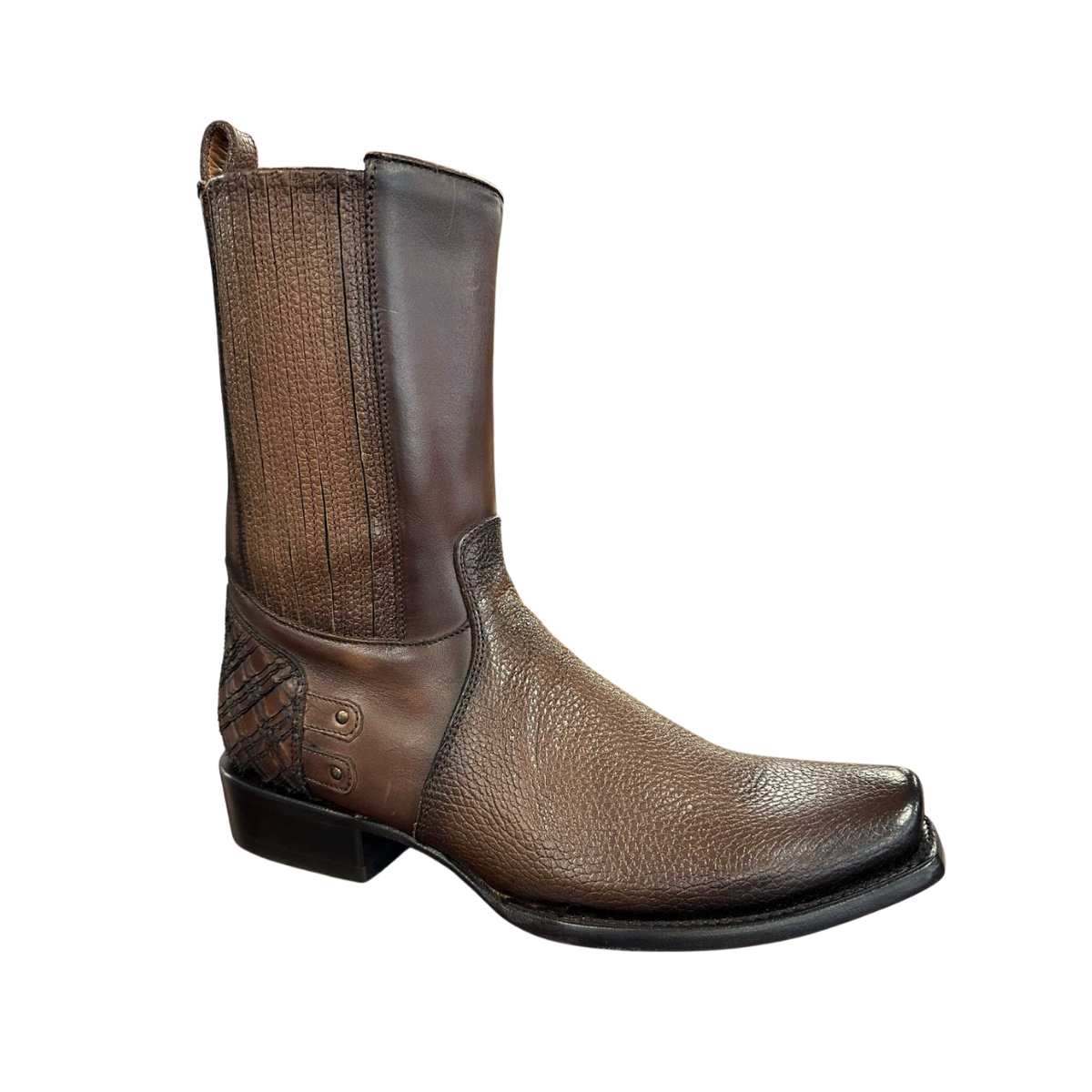 CUADRA Men's Bovine Leather Zipper & Studs Narrow Square Toe