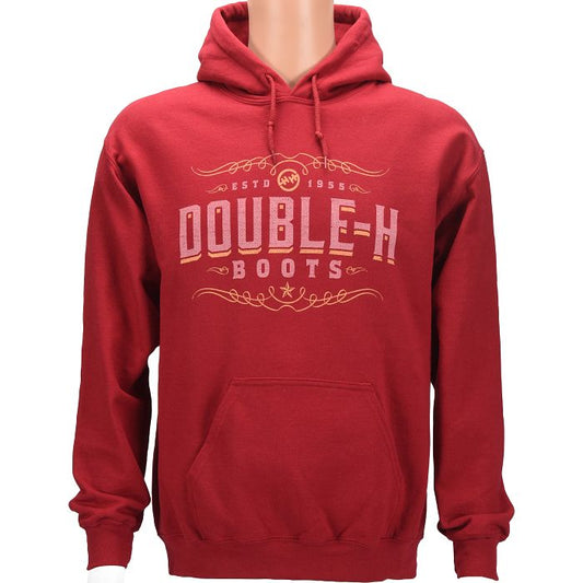 DOUBLE H Men's Logo Graphic Hoodie, Maroon
