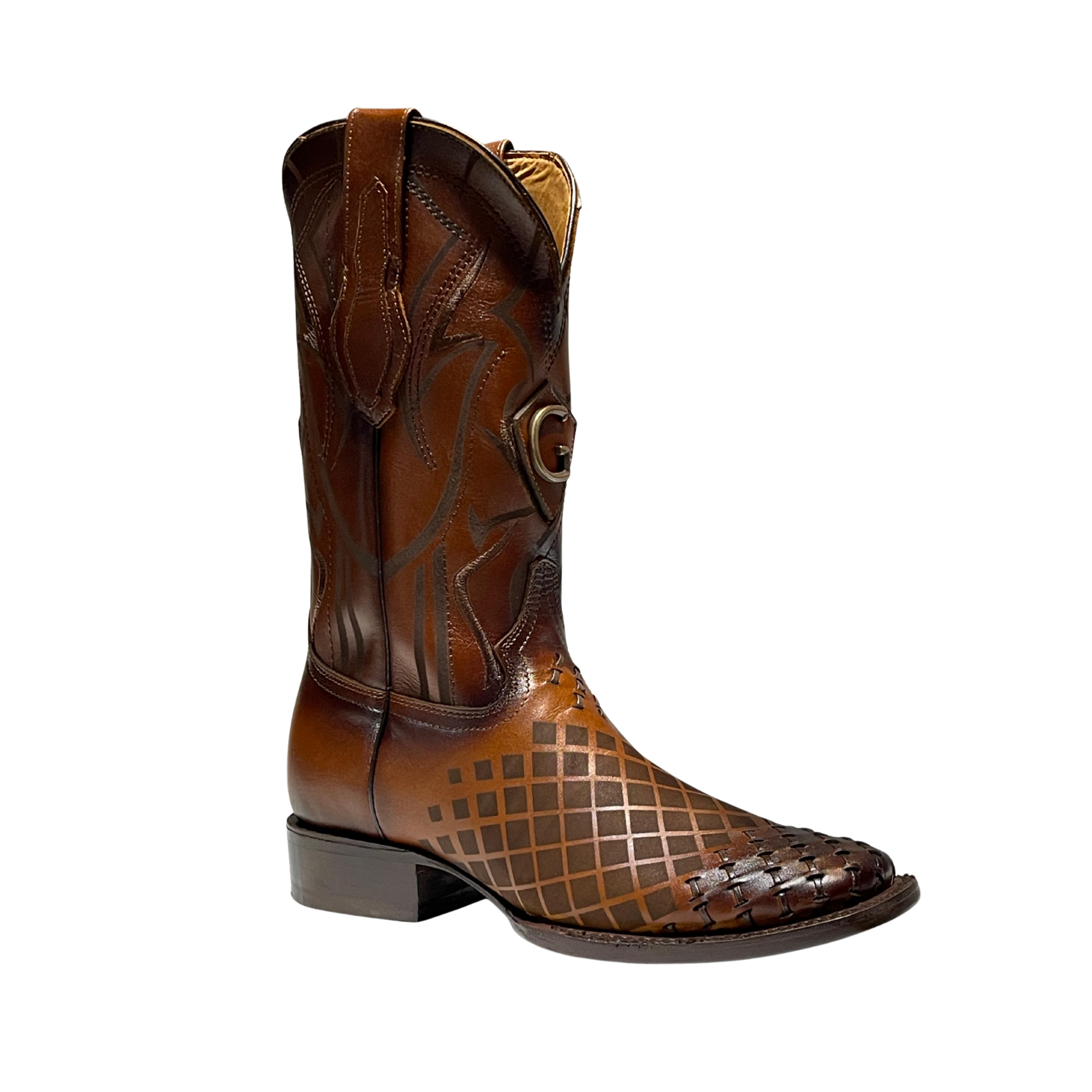 Mens Black Pirarucu Boots | El General El General: knee high boots display picture 1