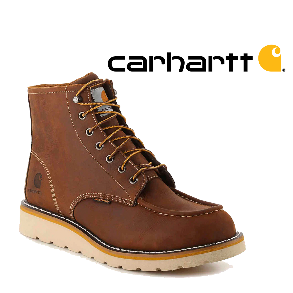 Carhartt CMW6095 Waterproof Wedge Work Boots for Men Brown Leather 13 Carhartt WP Moc Toe Wedge 6 main image 3