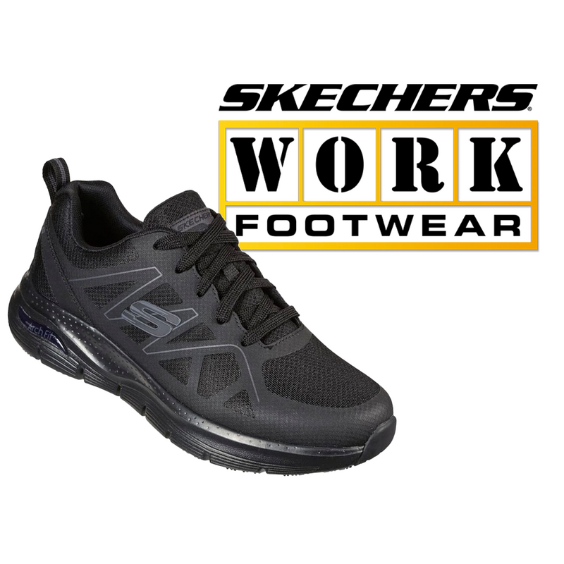 SKECHERS Men's Work: Arch Fit 1 1/4 Inch Heel Slip Resistant - Axtell Slip Resistant 200025