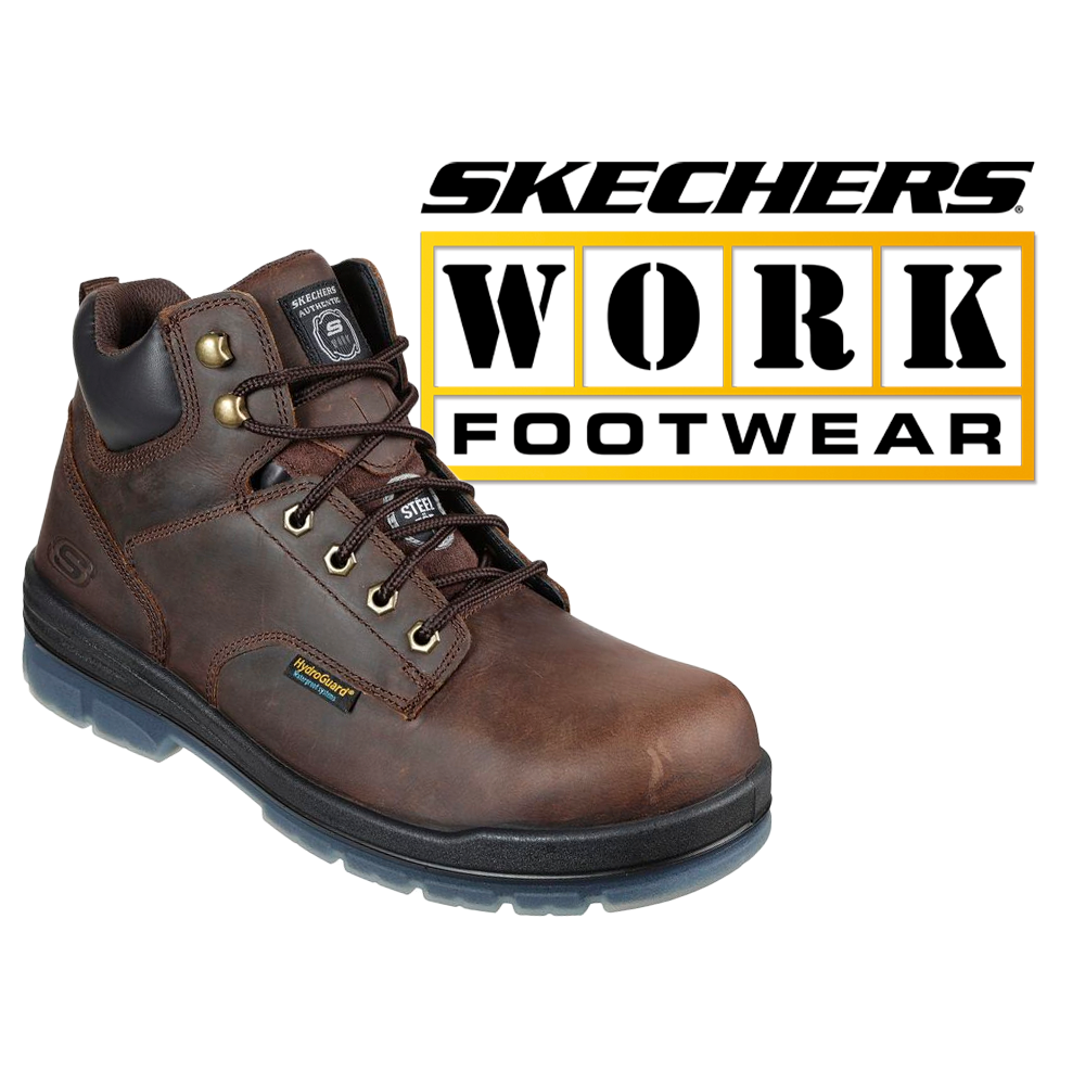 SKECHERS Men s Work Argum Steel Toe Waterproof 1 1 4 Inch Heel 200034