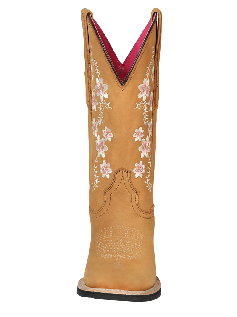 El General Women's Boots Western Toe Rodeo Leather Nobuck Durazno 44644