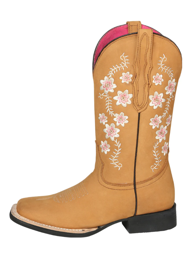 El General Women's Boots Western Toe Rodeo Leather Nobuck Durazno 44644