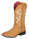 El General Women's Boots Western Toe Rodeo Leather Nobuck Durazno 44644