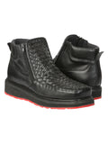 ELGENERAL  Men’s Woven Ankle Boots with Zipper, Black