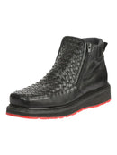 ELGENERAL  Men’s Woven Ankle Boots with Zipper, Black