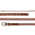Cinta para sombrero EL GENERAL de piel sintética con diseño de diamantes de imitación rojos y transparentes