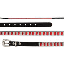 EL GENERAL Faux Leather with Red & Clear Rhinestones Hatband 45231