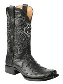 EL GENERAL Men’s Genuine Ostrich Western Boot, Black