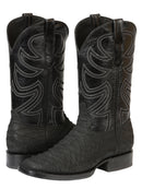 EL GENERAL Men’s Rodeo Python Print Western Boot, Black