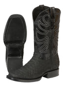 EL GENERAL Men’s Rodeo Python Print Western Boot, Black