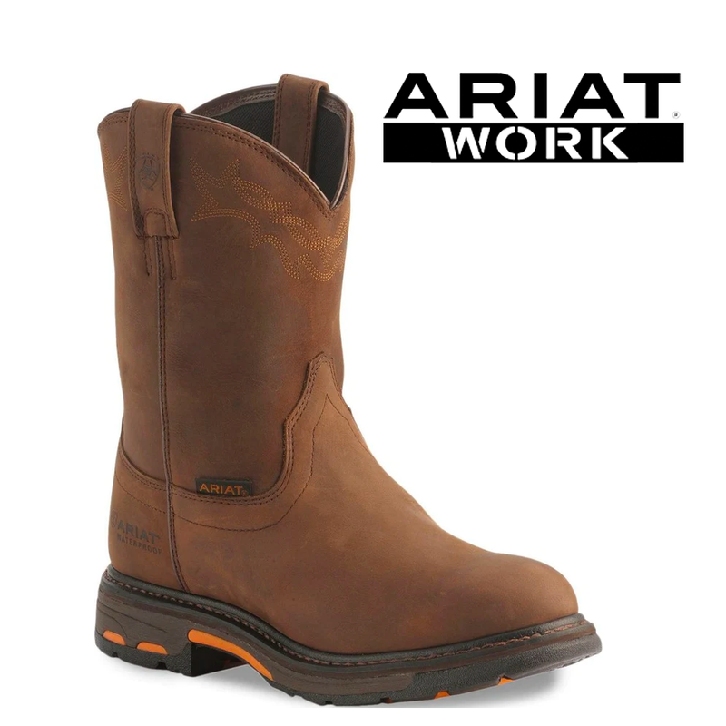 Ariat Men s WorkHog Waterproof Work Boots Oily Distressed Brown