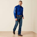 Camisa clásica de sarga con logotipo del equipo ARIAT para hombre 10017498