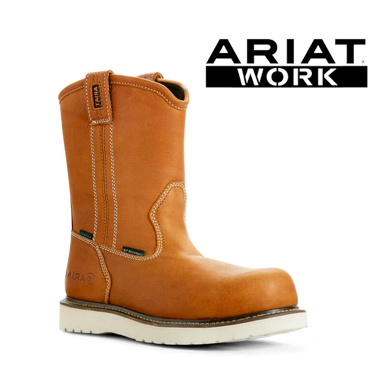 ARIAT Men's Rebar Wedge Pull-On Waterproof Composite Toe 10 Inch Shaft Height 10023063