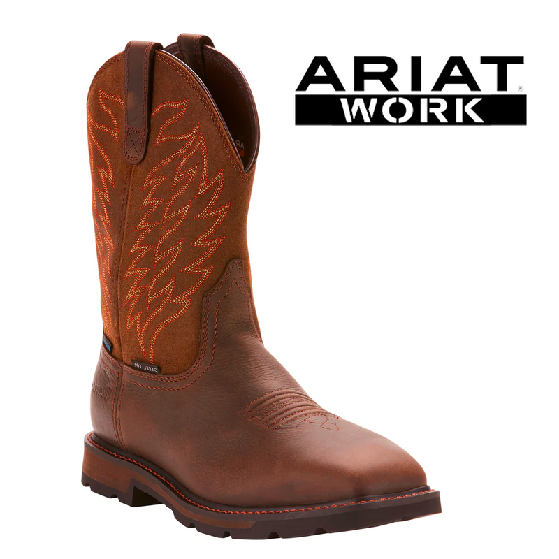 ARIAT Men's Groundbreaker Wide Square Toe Waterproof Steel Toe Work Boot 10024992