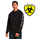 Camiseta de manga larga con gráfico de algodón resistente Rebar para hombre de ARIAT 10027903 