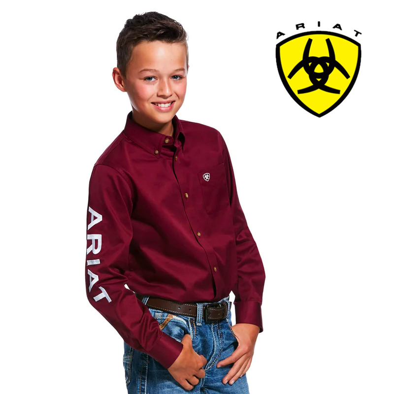 ARIAT Boy's Team Logo Twill Classic Fit Shirt 10030163