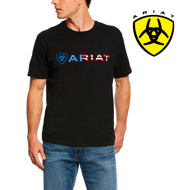 ARIAT Men's USA Wordmark SS T-Shirt 10031731