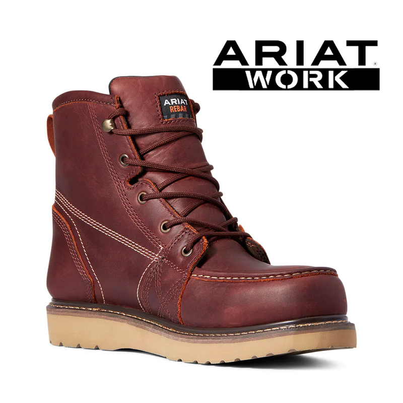 ARIAT Men's Rebar Wedge Moc 6 Inch Warerproof 10035916