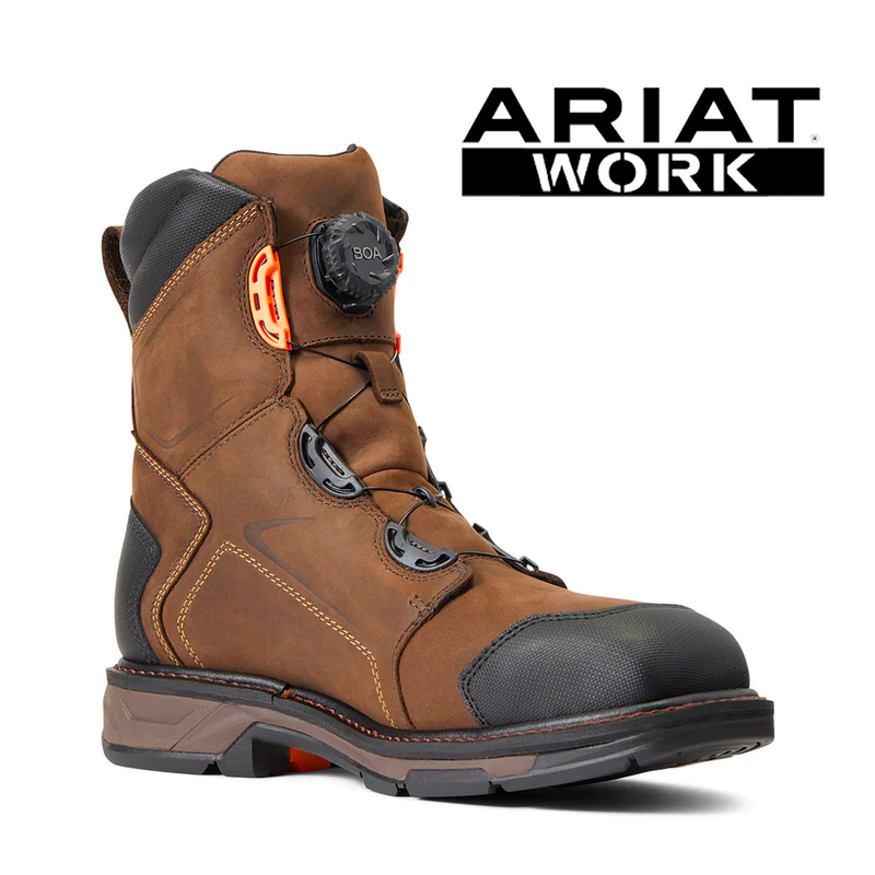 ARIAT Men's WorkHog XT 8 Inch BOA Waterproof Carbon Toe Work Boot 10038922