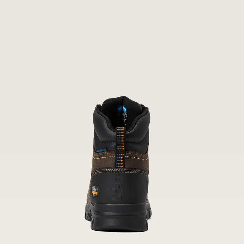 ARIAT Women's Treadfast 6" Waterproof Steel Toe Work Boot, Brown