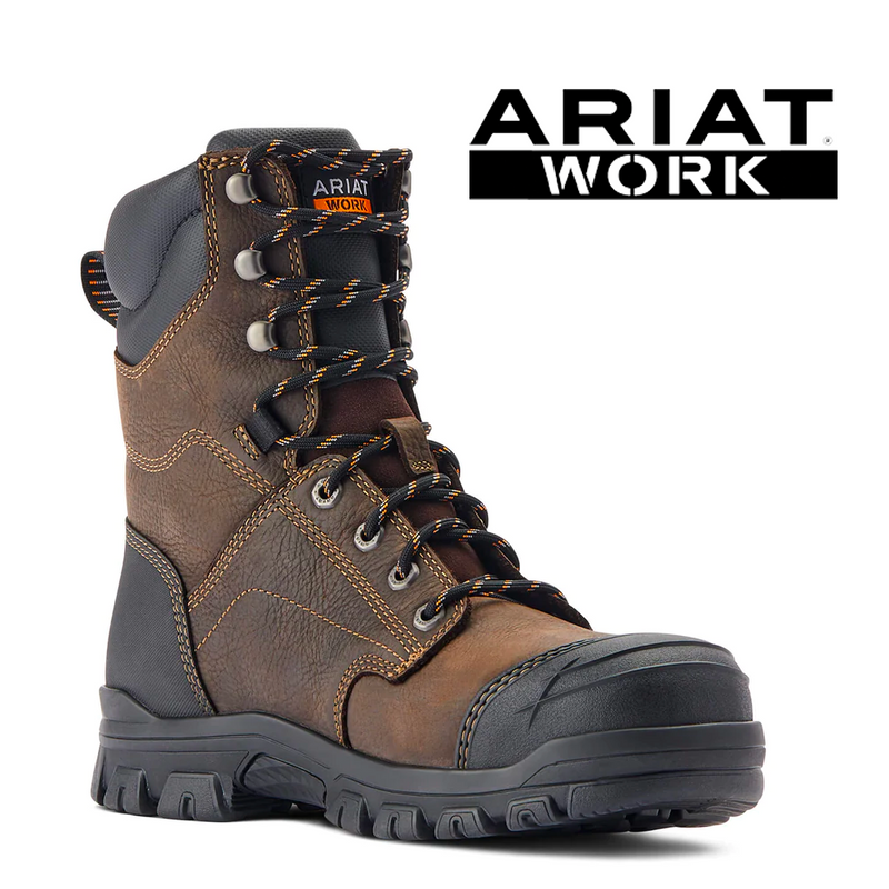 ARIAT Men's Treadfast 8 Inch Waterproof Steel Toe Work Boot 10042496