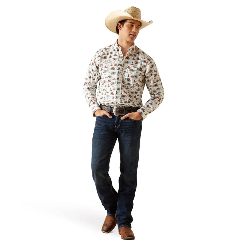 ARIAT Men's Wrinkle  Western Aloha Stretch Classic Fit Shirt 10044019