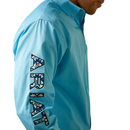 Camisa clásica de manga larga de sarga con logotipo del equipo ARIAT para hombre 10044940