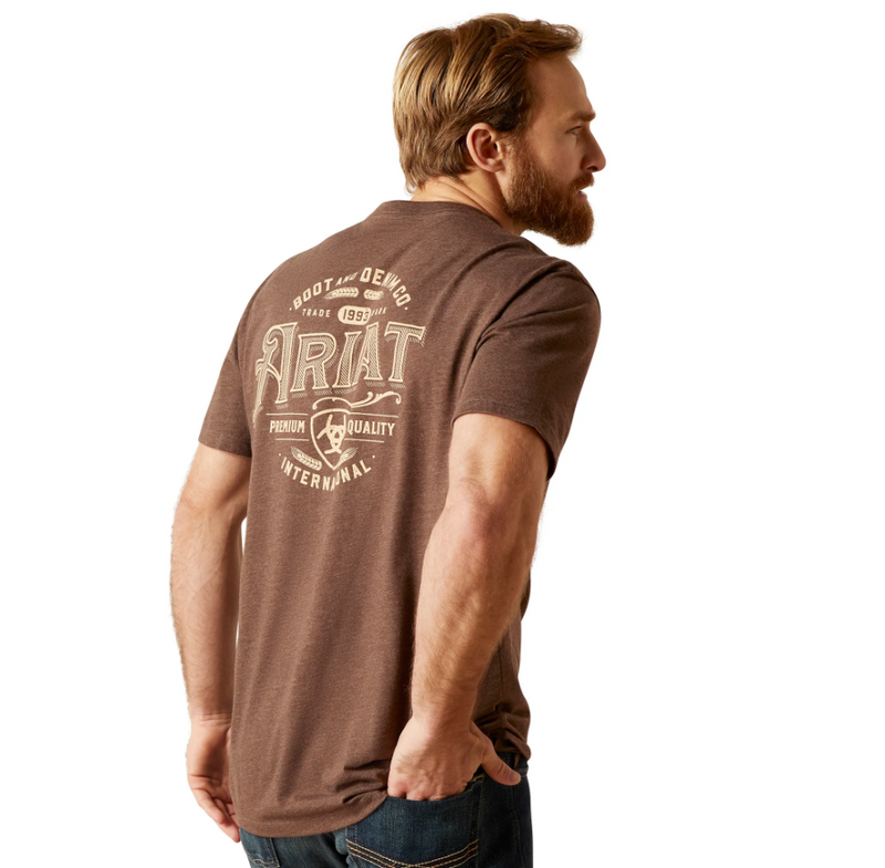 Camiseta de manga corta ARIAT para hombre, color trigo occidental, 10047610 