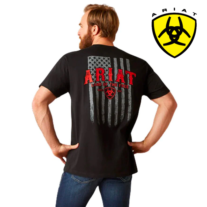 Camiseta gráfica de manga corta con bandera vertical occidental para hombre de ARIAT 10047614 