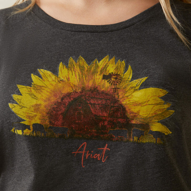 Camiseta ARIAT con estampado de vaca y girasol para mujer 10047640 