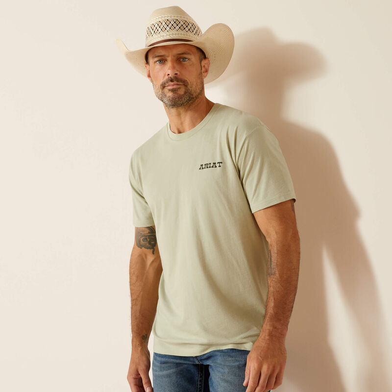 Camiseta de manga corta con bandera de águila para hombre de ARIAT 10051748