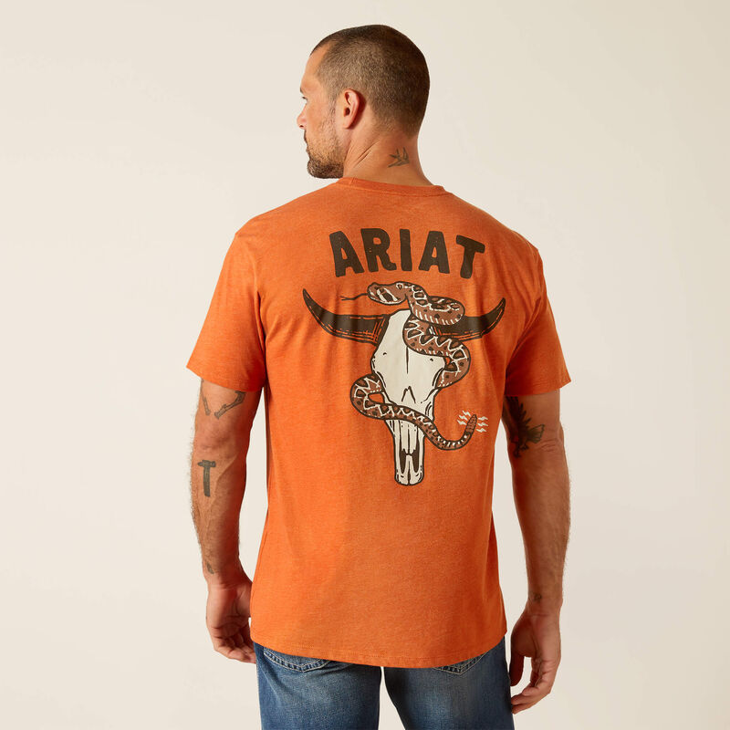 Camiseta ARIAT con calavera de cascabel para hombre 10051754 