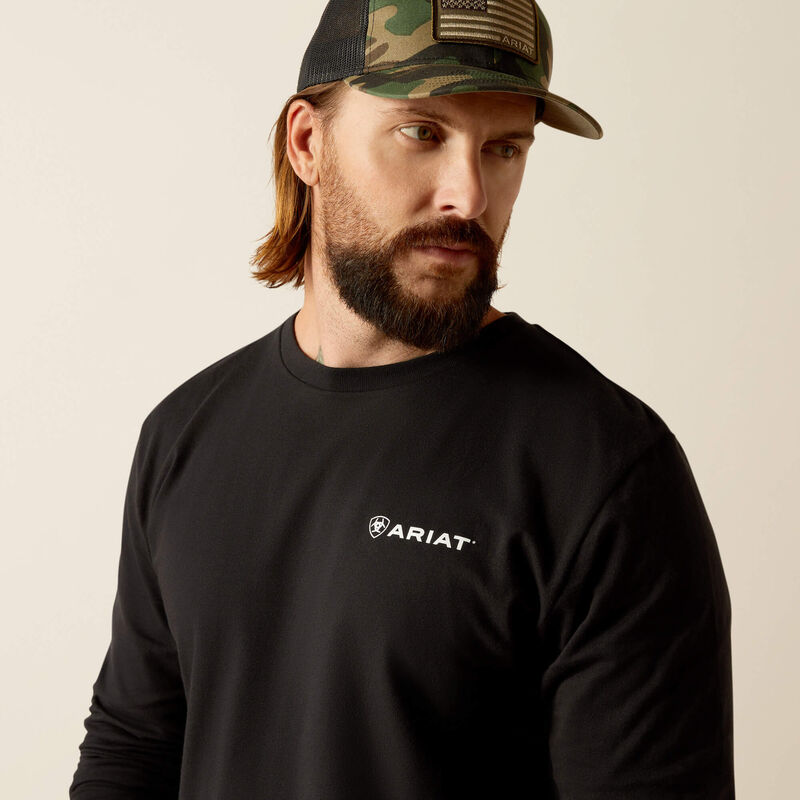 Camiseta de manga larga con camuflaje de escudo ARIAT para hombre 10052035 