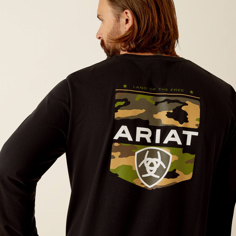 Camiseta de manga larga con camuflaje de escudo ARIAT para hombre 10052035 