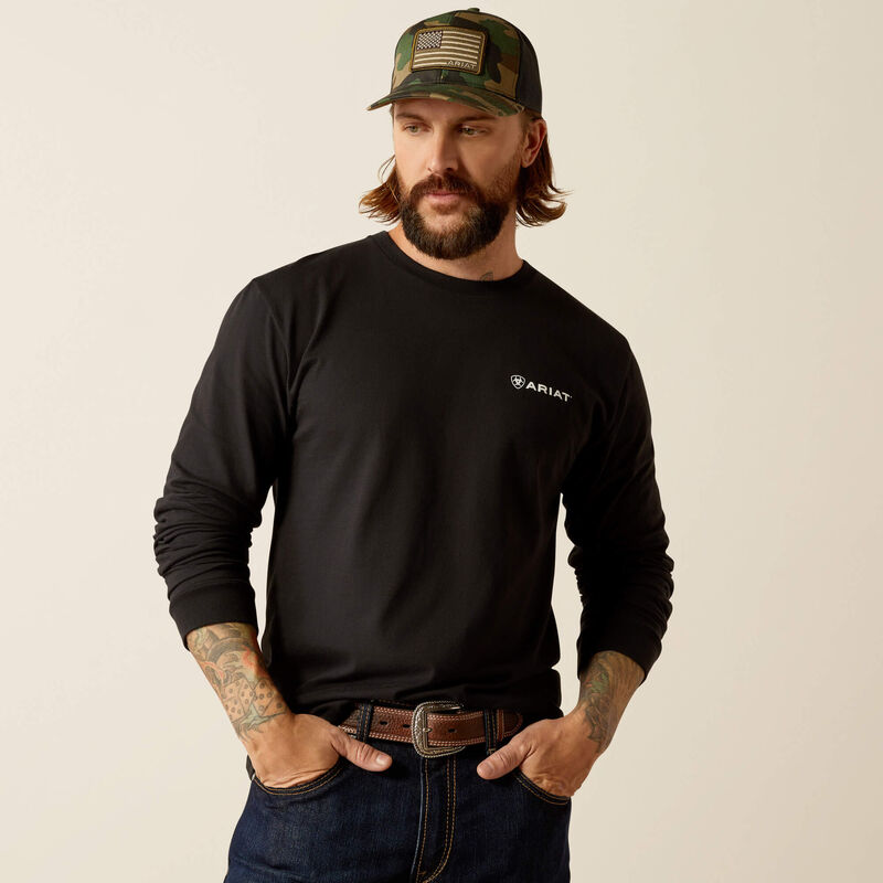 Camiseta de manga larga con camuflaje de escudo ARIAT para hombre 10052035 