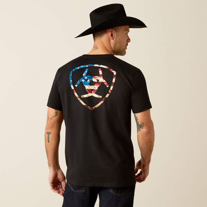 CAMISETA ARIAT RESISTENTE CON ESCUDO AMERICANO DE SS PARA HOMBRE 10053993