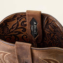 ARIAT Men's Classic Cash Ostrich Wide Square Toe Western Boot, Brown