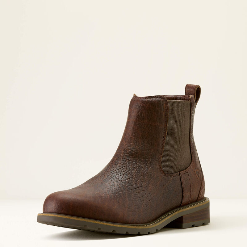ARIAT Men's Wexford Bison Chelsea Boot, Brown