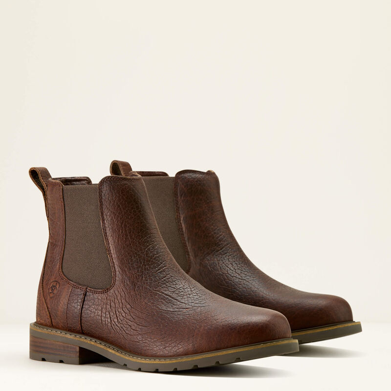 ARIAT Men's Wexford Bison Chelsea Boot, Brown