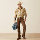 Camisa de manga larga con broches retro Halston para hombre de ARIAT 10054711