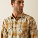 Camisa de manga larga con broches retro Halston para hombre de ARIAT 10054711