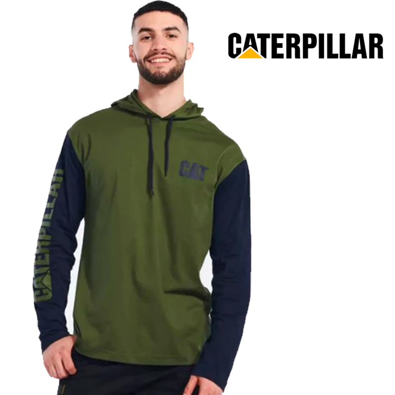 CATERPILLAR Men's UPF Hooded Banner L/S Tee 1510425