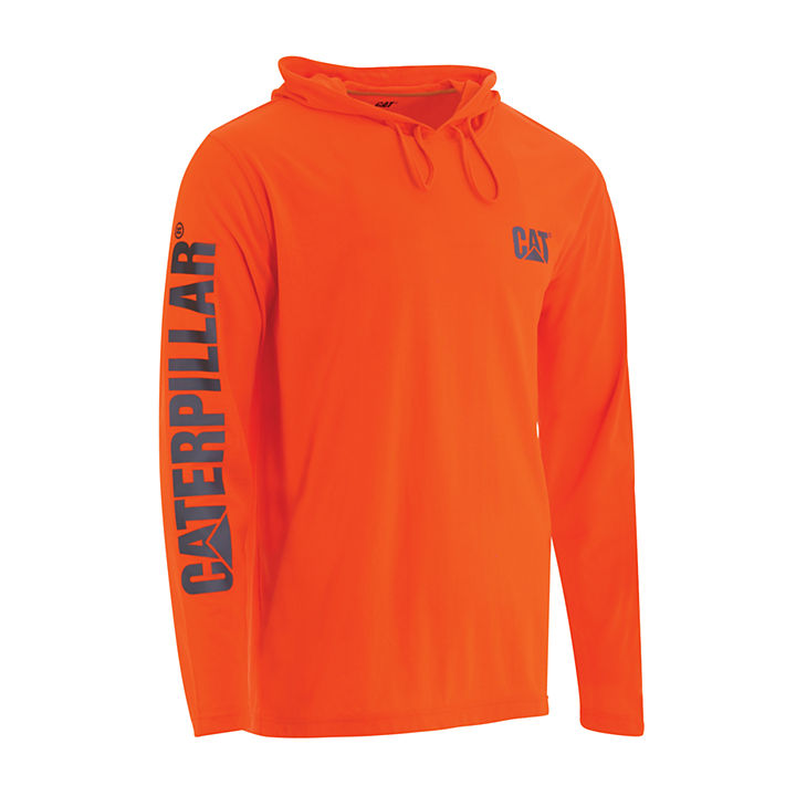 CATERPILLAR Men's Hi-Vis UPF Hooded Long Sleeve T-Shirt 1510568