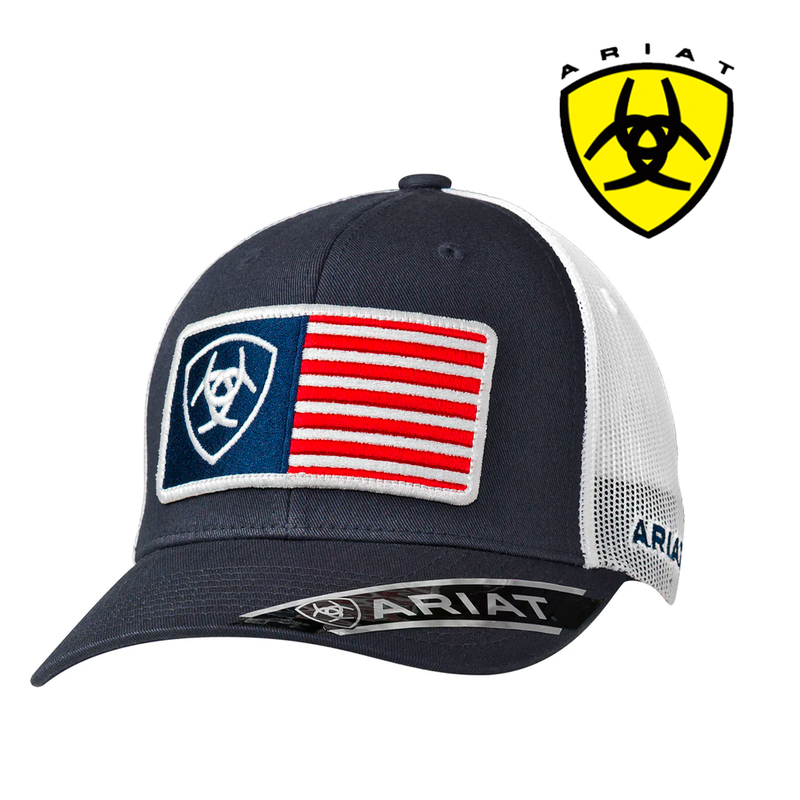 ARIAT Men's Mesh Snap Back Flag USA CAP 1517603