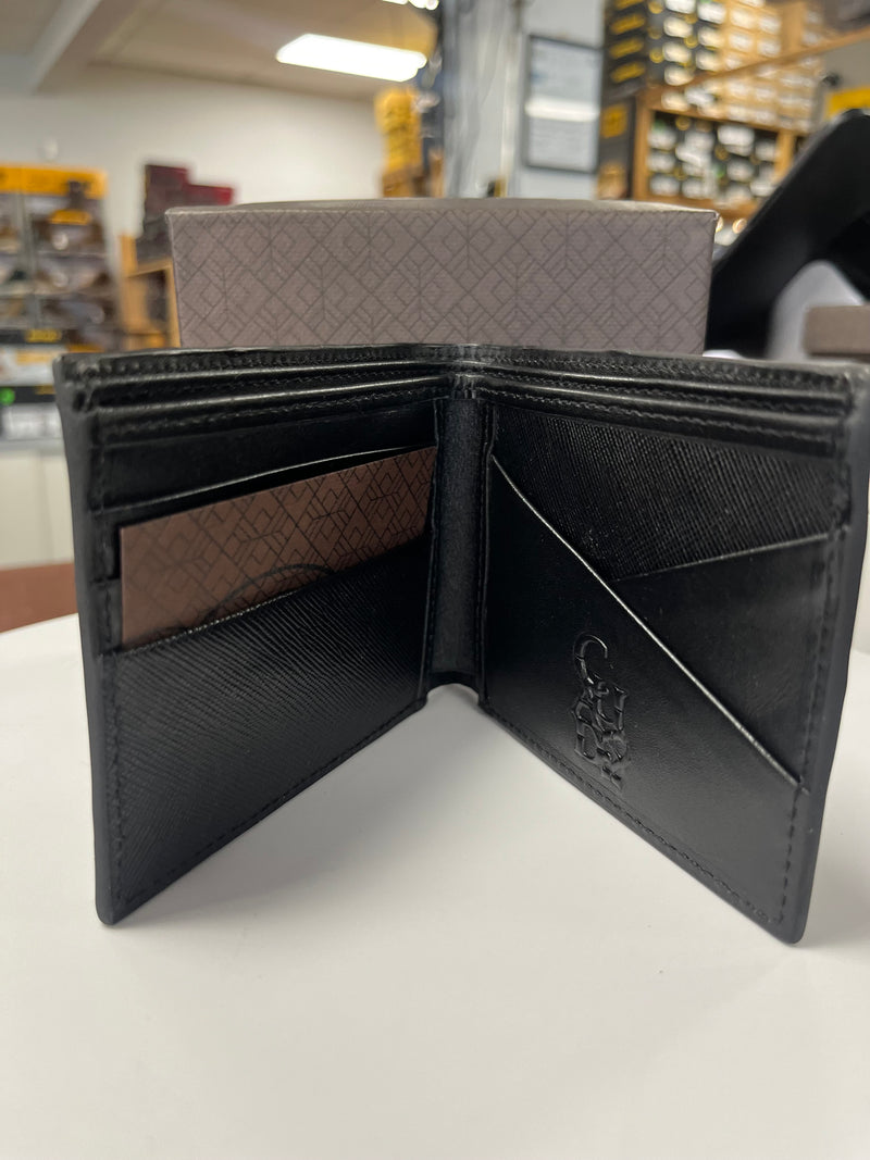 CUADRA Men's Atlantic Black Exotic Stitching Wallet DU546