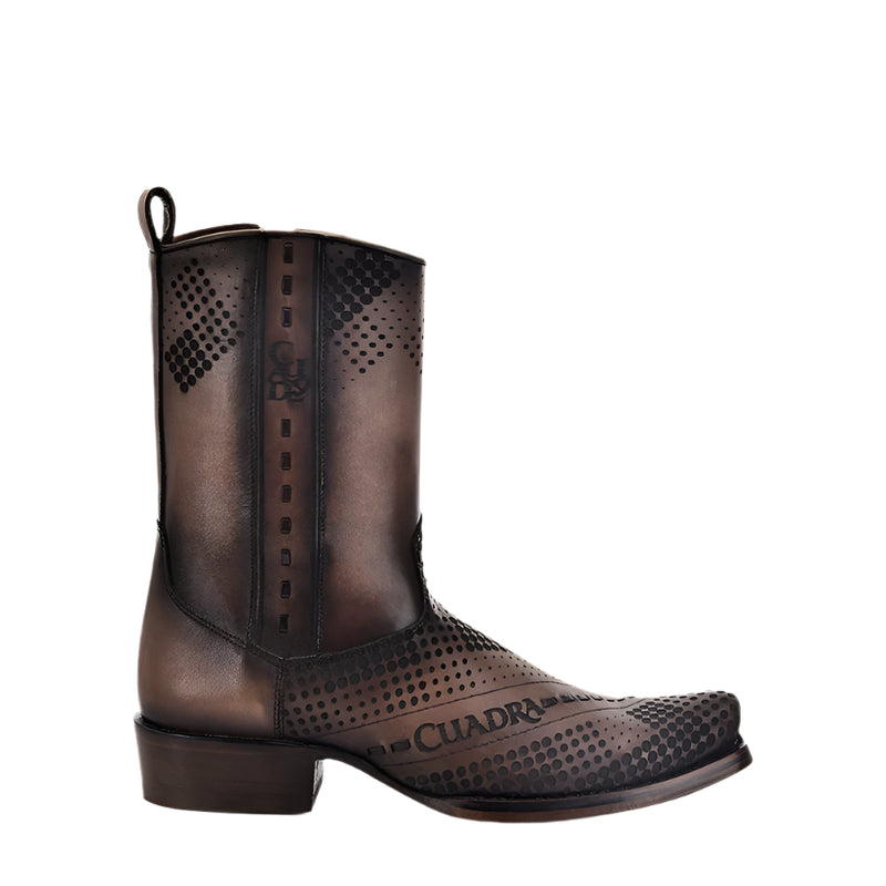 CUADRA Men's Engraved Genuine Bovine Leather Casual Boot CU737